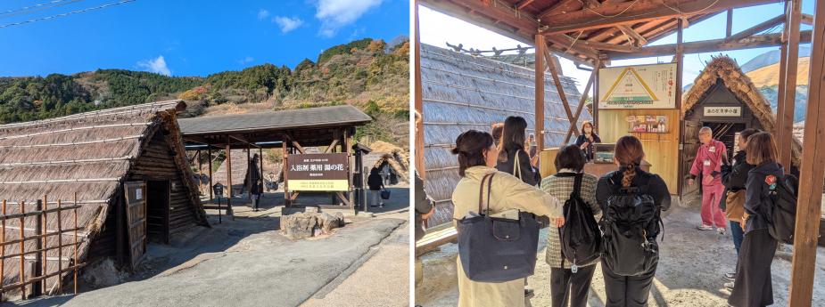 <span style="font-size:14px;">まずは「薬用 湯の花」を製造する湯の花小屋を見学しました。<br>「薬用 湯の花」の製造技術は江戸時代から続いており、国の重要無形民俗文化財に指定されています。<br>その原点である「ミョウバン」の製造は享保10年(1725)に創業し、当時は染め物をする際に色をきれいに発色させるための媒染剤や、薬の原料、皮なめしなど幅広く利用され、その品質が江戸幕府のお墨付きをもらったことで幕府の専売品として扱われていたそうです。<br>その後、明治時代に入ると安い化学薬品が流通しはじめて手間やコストのかかる「ミョウバン」は次第に扱われなくなったことから、ミョウバン製造の過程でつくられていた「湯の花」を入浴剤として売り出し始めたそうです。<br>その歴史は、2025年で300年を迎えました。</span><br><br>