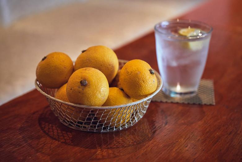 <span style="font-size:12px;"><font color="ffffff"> 9月頃には黄から緑に色づくカボス。黄色いカボスは汁の量が多い。<br> <br> 比較的安価で飲めるのも魅力。90分飲み放題（本格焼酎やブランデー、ウイスキーも飲める）・カラオケ付きでひとり5500円（ボトルをキープすればひとり4300円）。わかりやすい値段設定で、スナックに不慣れな女性でも安心して遊びに行けそう。</font></span><br><br>