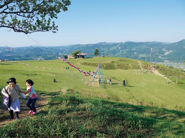 ▲山頂は草原が広がっていて、ピクニックなどが楽しめます