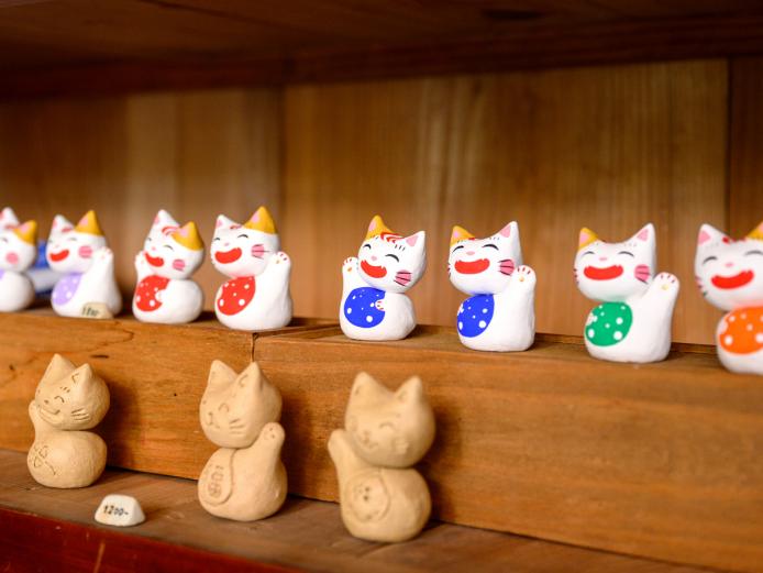 ▲来店のタイミングによって招き猫のラインアップが変わるのでお楽しみに