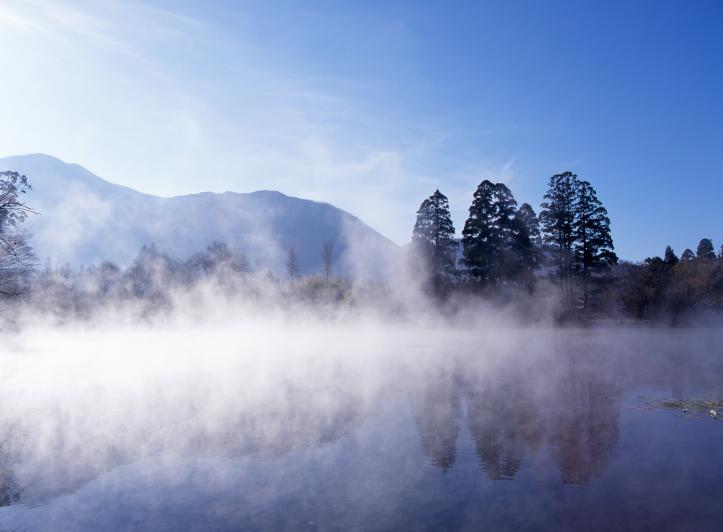 金鱗湖朝霧