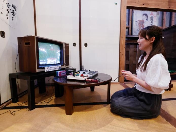 ▲懐かしいゲームで遊べるスペースもあります